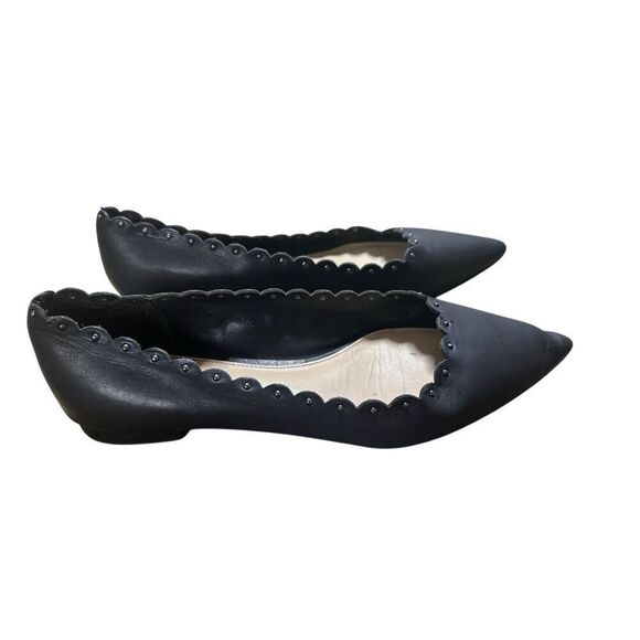 Coach Jill Leather Pointed Toe Scalloped Flats Size 8B - Picture 2 of 6